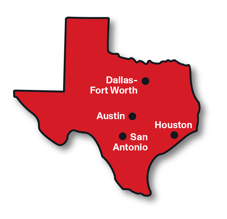Texas Service Coverage Map